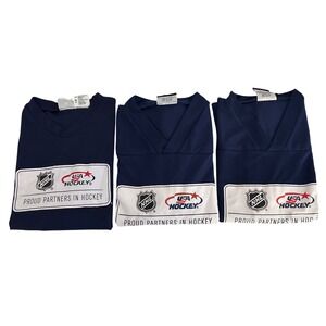 Vintage NHL USA Hockey Proud‎ Partners Navy Blue 3/4 Sleeve Jersey Youth Medium